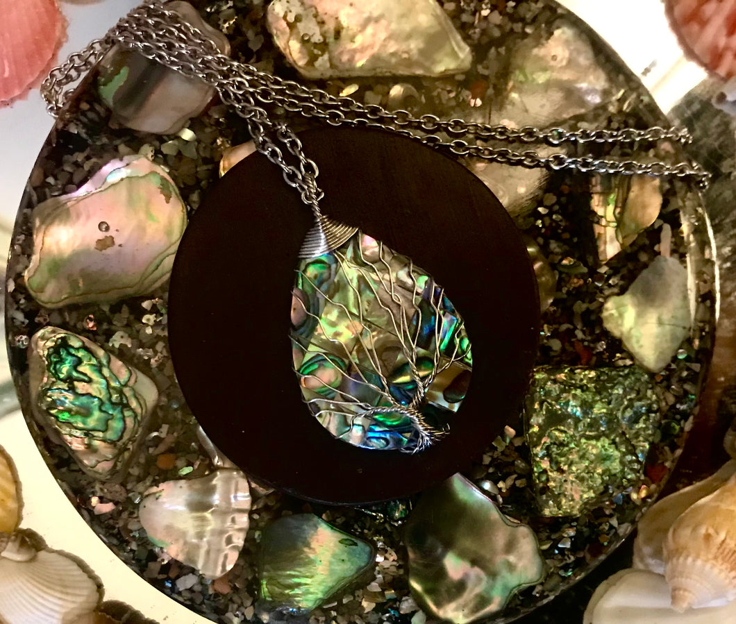Abalone Shell Tree of Life Necklace