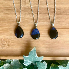 Load image into Gallery viewer, Black and Blue Agate Necklace
