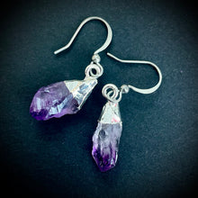 Load image into Gallery viewer, Rough Amethyst Earrings
